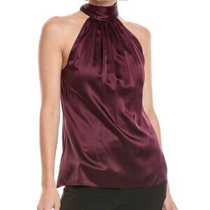 Ramy Brook Burgundy Silk "Lori" Halter Top XS